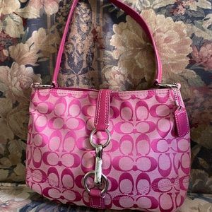 Pink Vintage Coach Pocketbook And Wallet Set